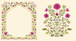 © ArinaKram - Mughal decorative ornamental floral. Vintage intricate traditional mughal style with flowers and foliage.