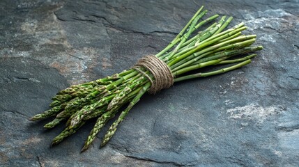 Raw, fresh asparagus, wild from the countryside