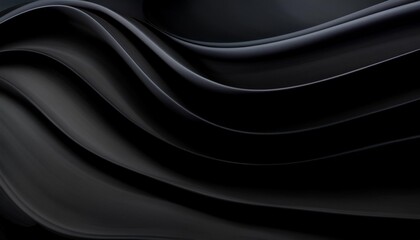 Wall Mural - a black background with curved waves