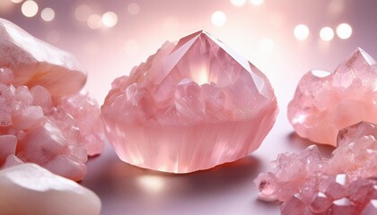 Poster - beautiful rose quartz background quartz gemstone pink