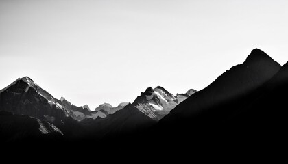 Poster - simple mountain range with black and white contrast