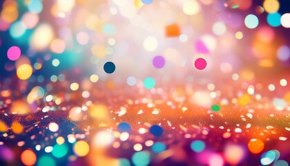 Sticker - celebration and colorful confetti party blur abstract background