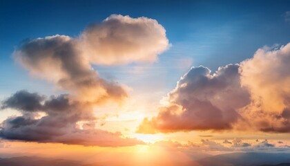 Wall Mural - beautiful sunset sky background with clouds scenic cloudscape