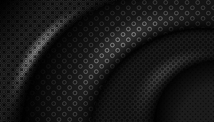 Poster - abstract geometric black design dark banner pattern background for business, cover, header, wallpaper, corporate, website, flyer