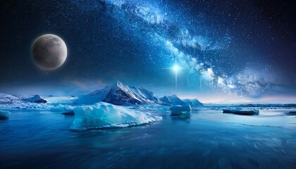 Canvas Print - aquarius frozen odyssey a surreal journey through starry waters and icy night