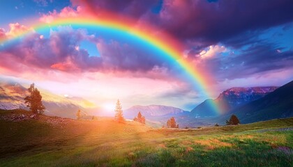 Poster - fantasy sky rainbow fairy skies rainbows colors magic landscape and dream sky