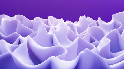 Isolated abstract object with wavy lines on purple background