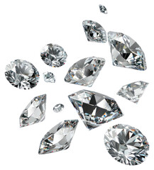 Wall Mural - PNG Sparkling diamonds on white background