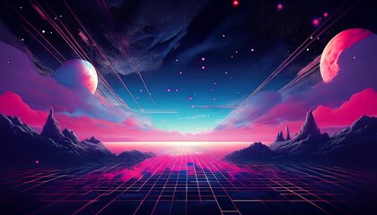 Wall Mural - Pixelated Edge of the Universe - A pixel art background showing the edge of a galaxy, with the stars. Game design poster. Graphic art 8 bit illustration poster