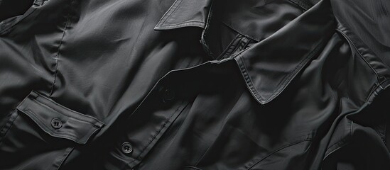 Aufkleber - Detailed view of a dark shirt for men showcasing a copy space image