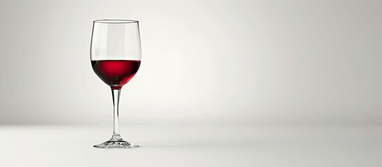 Aufkleber - A single glass of red wine set against a white background with space available for additional images