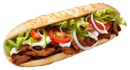 Canvas Print - PNG Sandwich bread kebab food.