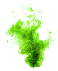 Canvas Print - PNG Green flame smoke white background abstract.