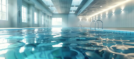 Wall Mural - Blue swimming pool background with copy space image