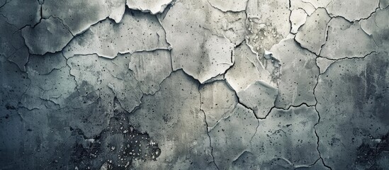 Aufkleber - Cracked concrete wall in the background with ample copy space image