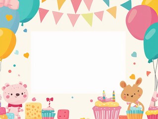 Wall Mural - Birthday concept invitation template