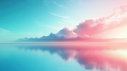 Poster - Cool turquoise-to-blue gradient studio background with a calming effect, perfect for serene and peaceful content.