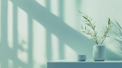 Poster - Subtle green-to-blue gradient backdrop with a calm and serene feel, offering a peaceful space for wellness content.