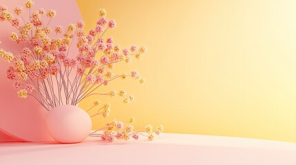 Poster - Subtle pink-to-yellow gradient background with a soft and warm feel, offering a cheerful space for product displays.