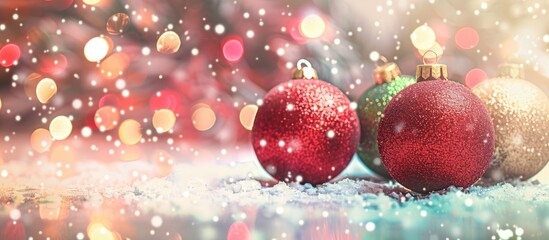 Aufkleber - Christmas decoration on an abstract background with a vintage filter and soft focus. with copy space image. Place for adding text or design