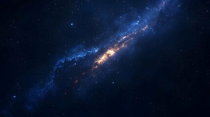 Wall Mural - A galactic nebula with blue and orange hues, showcasing the beauty of the cosmos.