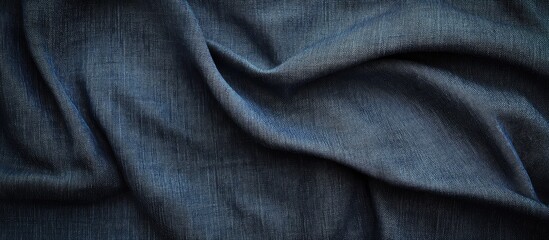 Poster - Denim textured background Close up of blue jeans fabric pattern Indigo material with copy space for fashion clothing