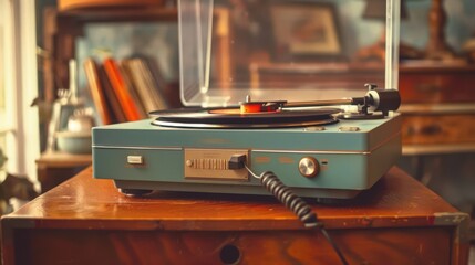 Poster - Discuss how to use vintage-inspired technology, like record players and rotary phones, in retro interiors