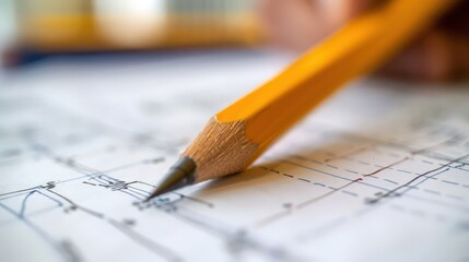 Poster - Drafting plans and outlines on paper with a pencil helps in organizing thoughts and structuring complex projects