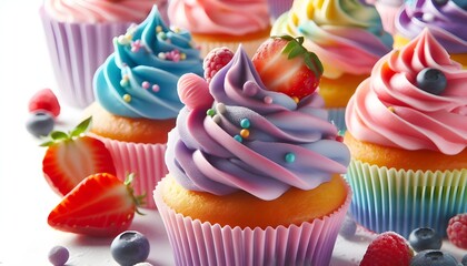 colorful delicious cupcakes 