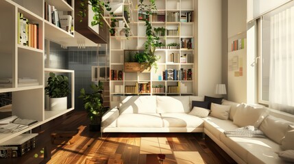 Poster - Explain how to utilize vertical space effectively with creative shelving and storage units