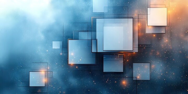 Abstract background with light blue and white geometric shapes, with space for text.