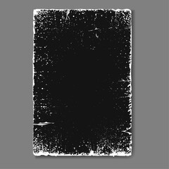 Aufkleber - Rough dirty and grainy distressed paper with scratched and faded texture. Vector isolated banner or poster background with old style. Rectangular blank sheet of vinyl or page, vintage worn corners