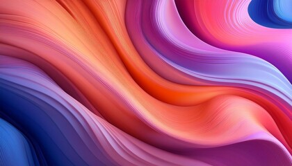 abstract gradient waves of pink purple orange and blue contemporary digital art for modern design and backgrounds