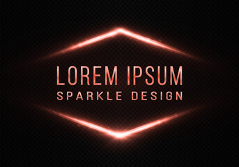Wall Mural - sparkling banner with lighting flash. luxury frame design for discount, sales and greeting card. geo