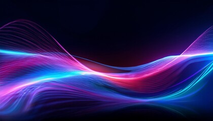 abstract dark background with neon waves and futuris scene wallpaper