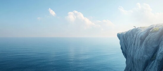 Poster - Cliff by the ocean. with copy space image. Place for adding text or design