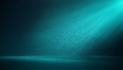 Wall Mural - dark blue teal color gradient rough abstract background shine bright light and glow template empty space grainy noise grungy texture