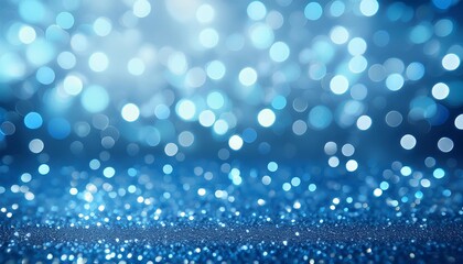 Wall Mural - blue bokeh glittering shining background