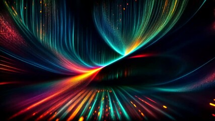 Wall Mural - Worldwide network connection, digital telecommunication, big data, digital transformation, cloud computing, 3d neon digital art, iridescent holographic design. looped animation. seamless footage.