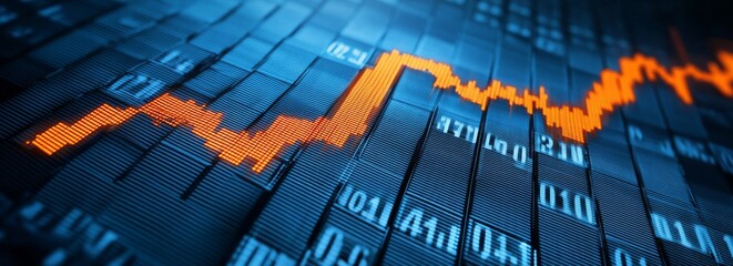 Aufkleber - Stock Market Data Display Financial Chart Trend Volatility Investment