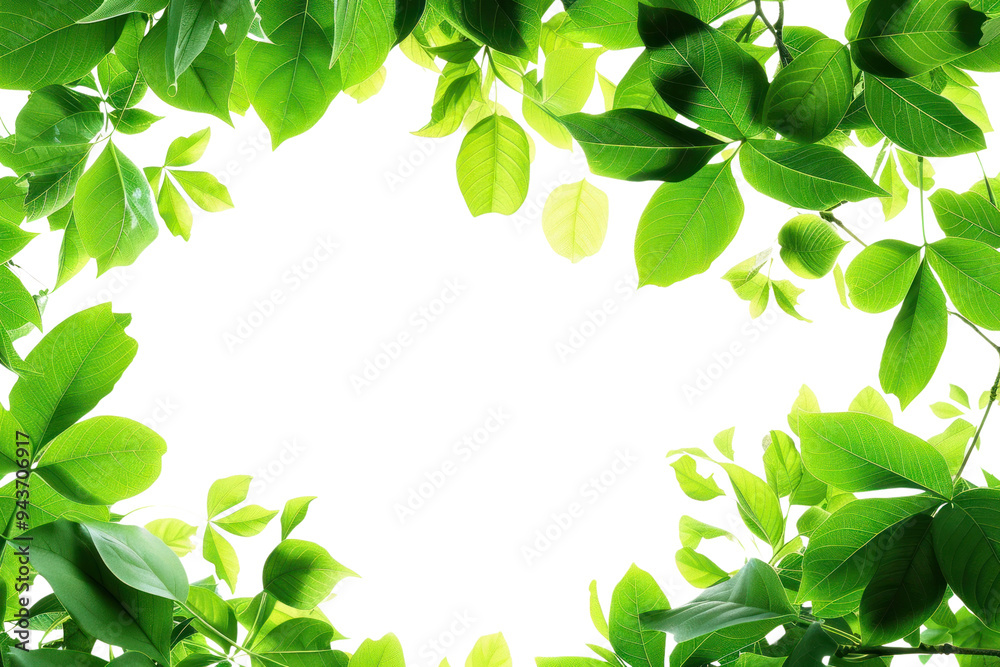 PNG Lush green leaves border illustration Stock Photo | Adobe Stock
