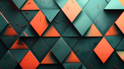 Poster - Triangle pattern composition, abstract background with copyspace