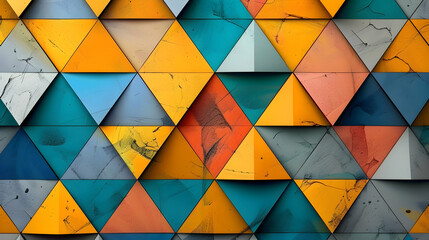 Poster - Triangle pattern composition, abstract background with copy space