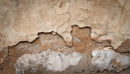 Wall Mural - old wall with cracked stucco weathered rough surface vintage texture great for background and design