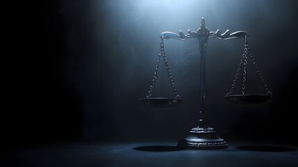 Poster - Photographic composition of a pair of scales balancing light and dark objects representing the concept of balance harmony and equilibrium  The minimalist