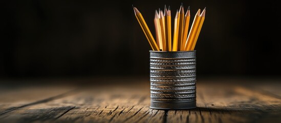 Poster - Pencils in a can. with copy space image. Place for adding text or design