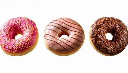 Poster - three donuts with different toppings one is pink one is brown