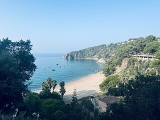 Costa Brava view of a cove in the Mediterranean Sea.