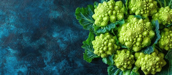 Aufkleber - Romanesco cauliflower cabbage tasty vegetable nutrient rich diet food menu idea Food backdrop Top view Copyspace