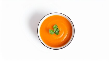 bowl of carote vegetable soup isolated